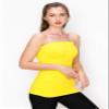 Kurve Womens Strapless Tube Top - Long Length Seamless Bandeau Stretch Sexy Cami Tops, UV Protective Fabric UPF 50+ (Made in USA), Yellow, X-Small/Medium view 2