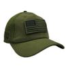 Altis Apparel American US Military Embroidered Flag Soft Mesh Hat Trucker Cap (Removable Patch - Olive) view 1