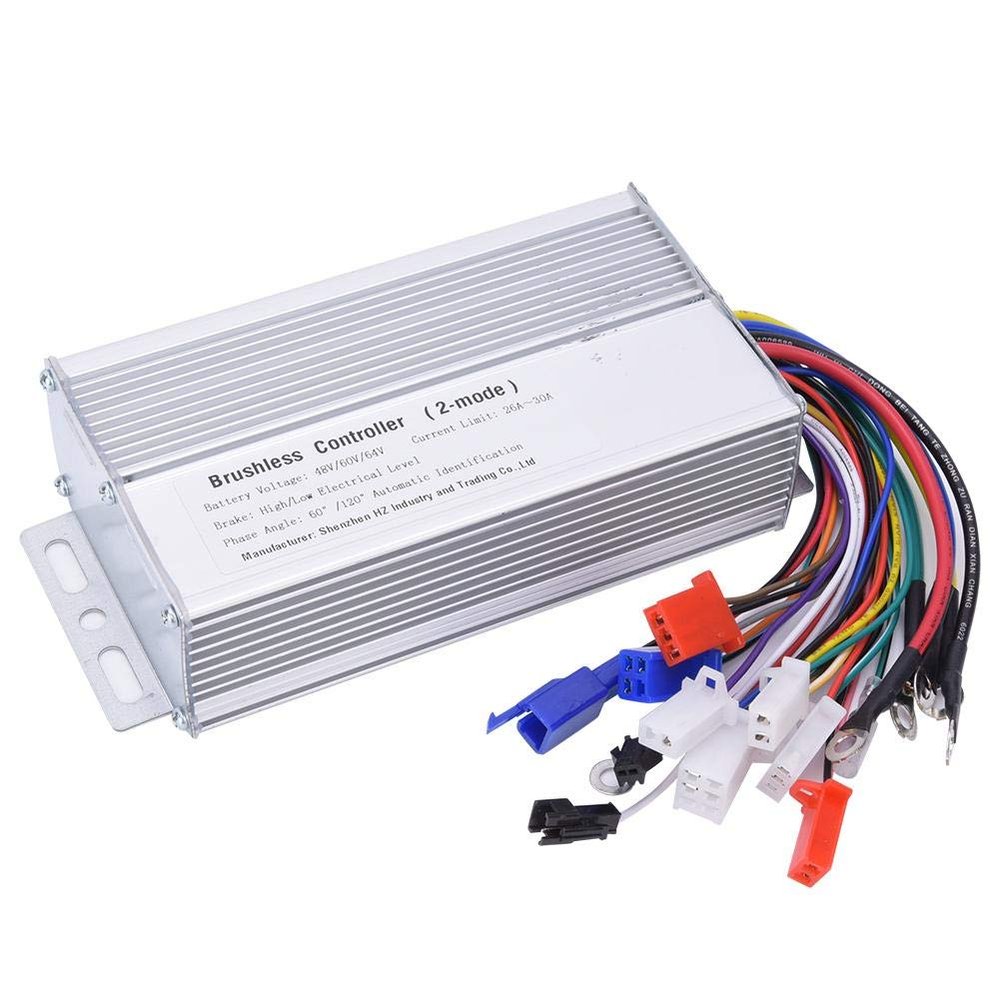 A sixx 25-32A Brushless Controller 48V 60V 64V Metal 12 Tube E-Bike ControllerBrushless Motor Controller 7x3.3x1.6inch 1000W-1500W for Bicycle Ebike Scooter