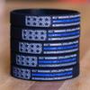 SayitBands Fifty (50) Worn Distressed Flag Blue Line Wristband Bracelets view 2