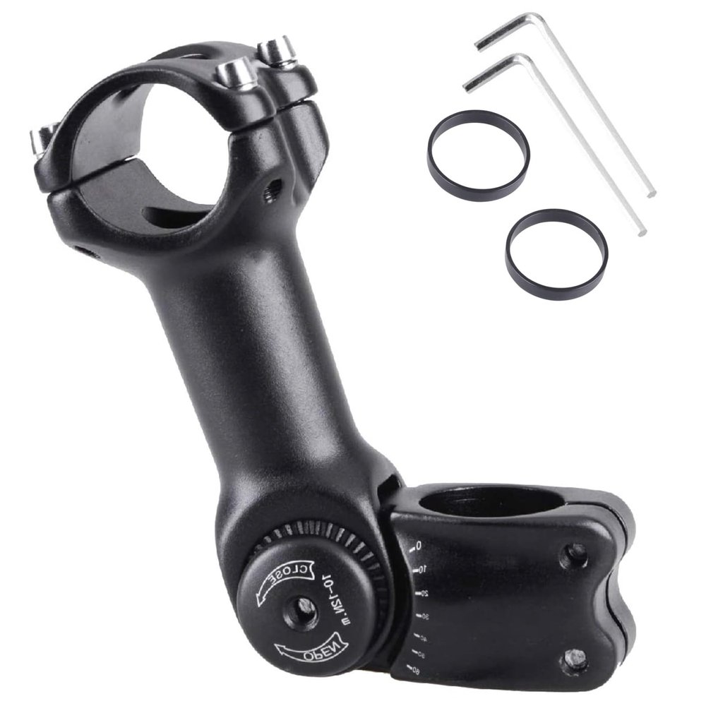 Azarxis 25.4mm 31.8mm Stem 90mm 110mm 120mm 130mm 0-60 Degree Adjustable Bike Stem Mountain Bike Stem Short Handlebar Stem for Bicycle, Road Bike, MTB, BMX, Cycling (31.8 x 120mm)