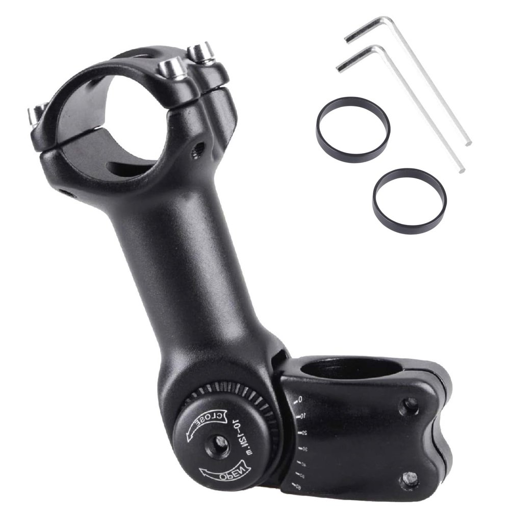 Azarxis 25.4mm 31.8mm Stem 90mm 110mm 120mm 130mm 0-60 Degree Adjustable Bike Stem Mountain Bike Stem Short Handlebar Stem for Bicycle, Road Bike, MTB, BMX, Cycling (60 - 25.4 x 130mm)