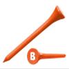 Clip Wipes Logo Golf Tees  2  (100/Pack)  Custom TEECUP Imprint - Personalized Monogram Initial Letters (A-Z) (ORG-WHT-B) view 1