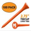 Clip Wipes Logo Golf Tees  2  (100/Pack)  Custom TEECUP Imprint - Personalized Monogram Initial Letters (A-Z) (ORG-WHT-M) view 2