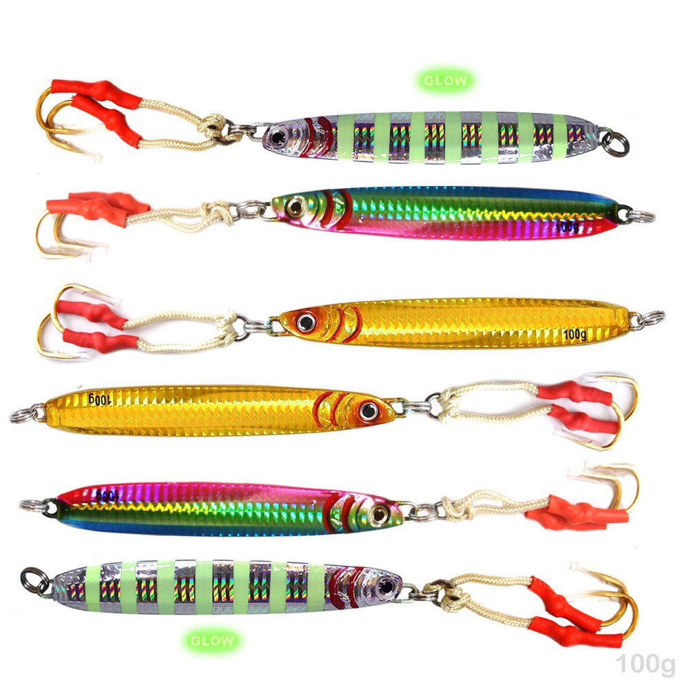 6pcs Fish WOW! 100g Vertical Jig 3.5oz Knife jig - 3-Color Set