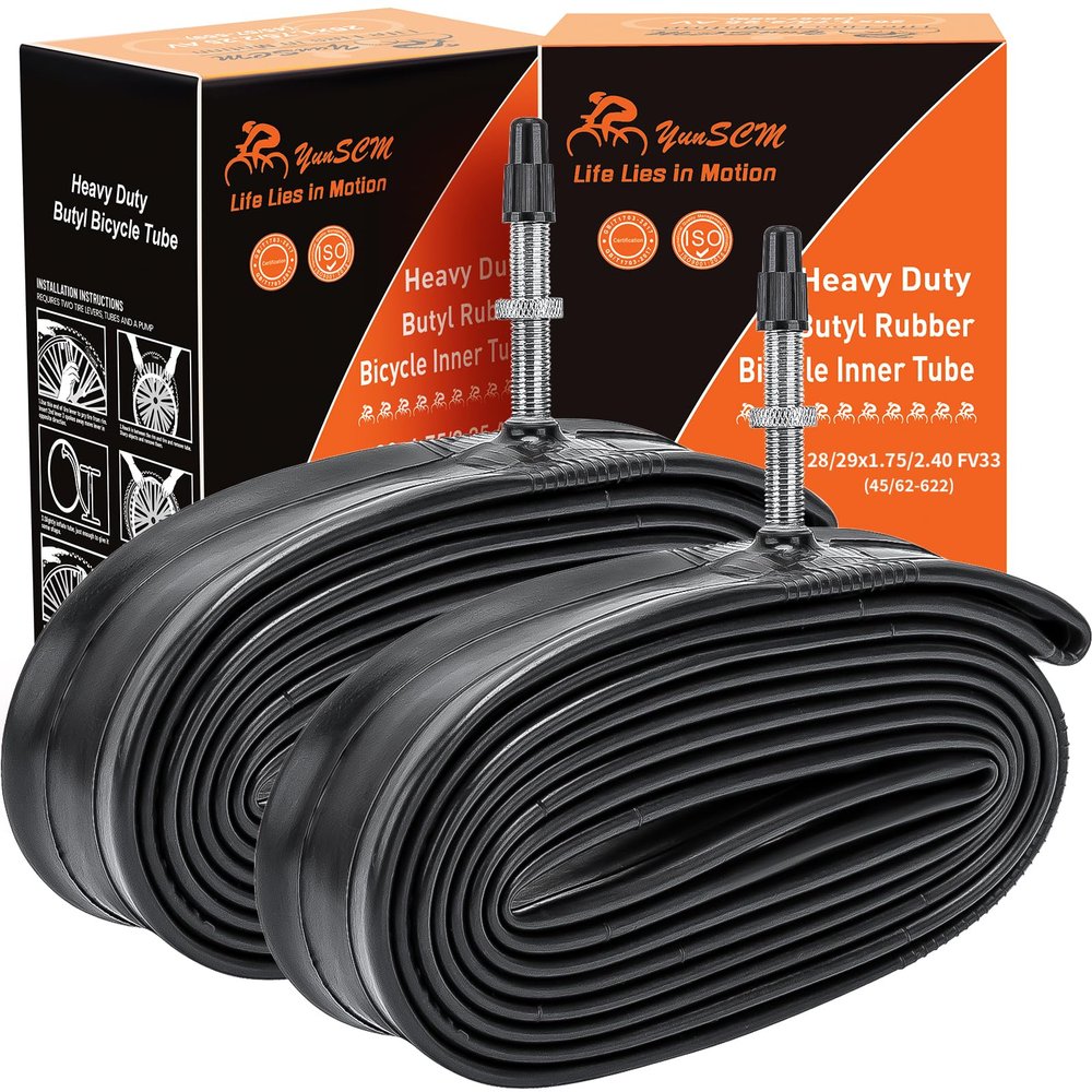 2-PCS 28"/29" Heavy Duty Bike Tubes 28/29x1.75/2.4 FV33mm Presta Valve 45/62-622 Bicycle Inner Tubes Compatible with 28/29x1.75/1.95/2.0/2.10/2.125/2.20/2.25/2.30/2.35/2.40 Bike Tire Tubes