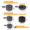 REDCAMP 19 PCS Camping Cookware Mess Kit Camping Gear Campfire Utensils Lightweight Stackable Pot Pan Bowls Soup Spoon with Storage Bag for Camping, Backpacking, Outdoor Cooking and Picnic, Black view 3