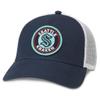 AMERICAN NEEDLE Seattle Kraken Officially Licensed NHL Valin Adjustable Snapback Trucker Baseball Hat, White/Navy (42962C-SEK-WHNV) view 1