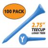 Clip Wipes Logo Golf Tees  2  (100/Pack)  Custom TEECUP Imprint - Personalized Monogram Initial Letters (A-Z) (BLU-WHT-Y) view 2