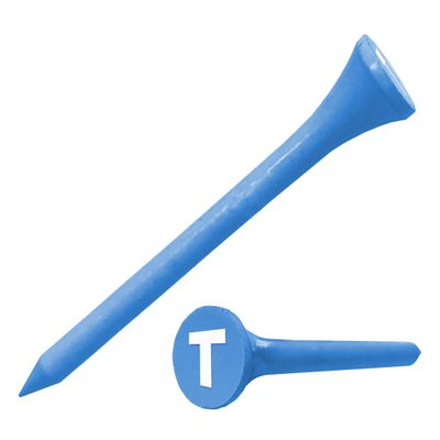 Clip Wipes Logo Golf Tees 2 (100/Pack) Custom TEECUP Imprint - Personalized Monogram Initial Letters (A-Z) (BLU-WHT-T)