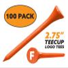 Clip Wipes Logo Golf Tees  2  (100/Pack)  Custom TEECUP Imprint - Personalized Monogram Initial Letters (A-Z) (ORG-WHT-F) view 2