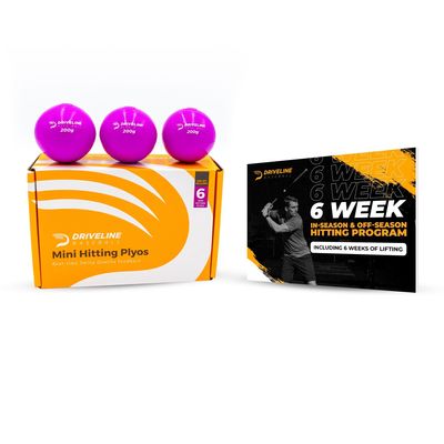 Driveline Baseball Mini Hitting PlyoCare Balls (200g, 6 Pack) Hitting Practice to Increase Exit Velocity + Free 6-Week Program