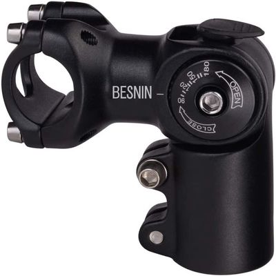 BESNIN Adjustable Bike Stem 0-90 Degree 31.8mm or 25.4mm60mm or 90mm or 93mm or 100mm, Adjustable MTB Stem Black or Red Mountain Bike Handlebar Stem for Bicycle, Road Bike, MTB (0-90 31.8 * 60)