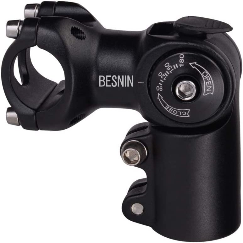 BESNIN Adjustable Bike Stem 0-90 Degree 31.8mm or 25.4mm60mm or 90mm or 93mm or 100mm, Adjustable MTB Stem Black or Red Mountain Bike Handlebar Stem for Bicycle, Road Bike, MTB (0-90 31.8 * 60)