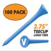 Clip Wipes Logo Golf Tees  2  (100/Pack)  Custom TEECUP Imprint - Personalized Monogram Initial Letters (A-Z) (BLU-WHT-V) view 2