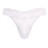 Men's Lace Frilly Sissy Thong Panties Sheer Mesh Bikini Briefs T-back G-string Underwear White XX-Large view 1