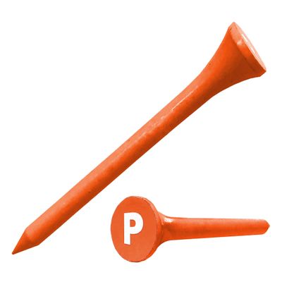 Clip Wipes Logo Golf Tees 2 (100/Pack) Custom TEECUP Imprint - Personalized Monogram Initial Letters (A-Z) (ORG-WHT-P)