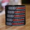 SayitBands Fifty (50) Worn Distressed Flag Red Line Wristband Bracelets view 2