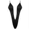 TSSOE Women's Slingshot One Piece Monokini Bikini Halter Strap Thong Teddy Lingerie Bodysuits Black Polyester One_Size view 1