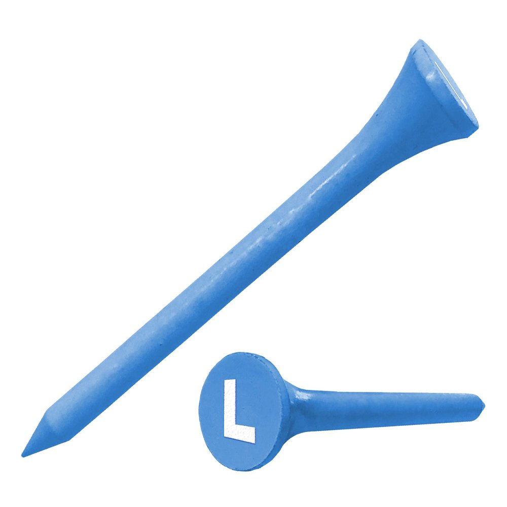 Clip Wipes Logo Golf Tees 2 (100/Pack) Custom TEECUP Imprint - Personalized Monogram Initial Letters (A-Z) (BLU-WHT-L)