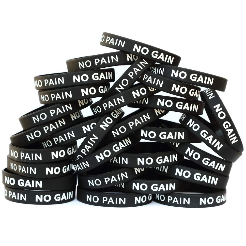 SayitBands Fifty (50) No Pain No Gain Wristband Bracelets