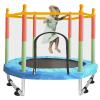 Toddler Trampoline for Kids Ages 1-8, 55'' Small Trampoline with Safety Enclosure Net, Indoor & Outdoor Baby Mini Trampolines, No-Gap Safe Design for Toddlers Jump, Gifts for Children & Boys & Girls view 1