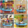 Toddler Trampoline for Kids Ages 1-8, 55'' Small Trampoline with Safety Enclosure Net, Indoor & Outdoor Baby Mini Trampolines, No-Gap Safe Design for Toddlers Jump, Gifts for Children & Boys & Girls view 2