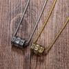 N/E ZHEXUNDIAN Men's Chain Necklace Big Ming Mantra Buddhist Titanium Steel Men's Necklace (Color : Silver) view 3