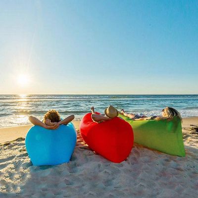 AnHua 1Pcs Random Color Sleeping Bag Waterproof Inflatable Bag Lazy Sofa air Camping Sleeping Bags Adult Beach Lounge Chair Fast Folding Light