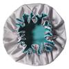 AKISS Reversible Satin Silk Sleep Hair Bonnet for Preemie Newborn Baby Girl Boy (Turquoise/Silver, 0~1M) view 1