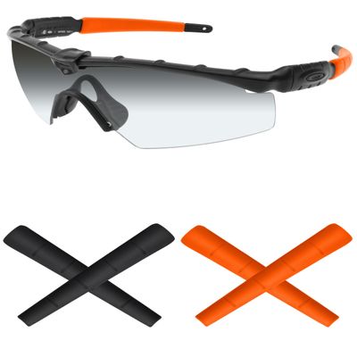 Mryok 2 Pair Replacement Earsocks for Oakley Industrial M Frame 2.0 Sunglass - Orange & Black