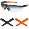 Mryok 2 Pair Replacement Earsocks for Oakley Industrial M Frame 2.0 Sunglass - Orange & Black view 1