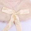 Hansber Kids Girls Faux Fur Bolero Shrug Tippet Stole Princess Cape Bow Should Cape for Formal Event Champagne One_Size view 4