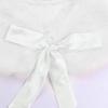 Hansber Kids Girls Faux Fur Bolero Shrug Tippet Stole Princess Cape Bow Should Cape for Formal Event White One_Size view 4