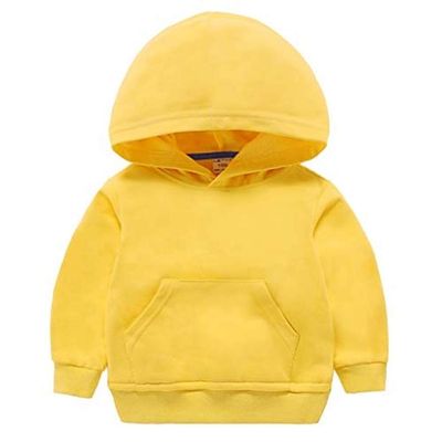 1-8 Years Kids Boys Girls Hoodies Cotton Basic Pullover Hooded Sweatshirt Kids Casual Classic Solid Sports Hoodie Tops Pocket (Yellow,3T)