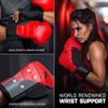 Hayabusa T3 Boxing Gloves for Men and Women Wrist and Knuckle Protection, Dual-X Hook and Loop Closure, Splinted Wrist Support, 5 Layer Foam Knuckle Padding - Red/Black, 18 oz view 4