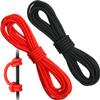 2 Pieces Archery D Loop Rope 10 Feet Archery Bowstring Serving Thread Release Material Nocking D Loop Rope String(Black and Red)
