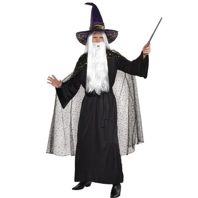 Black Celestial Hooded Cape - Adult Standard Size, 1 Count - Material, Elegant, Starry Design & Majestic - Perfect For Costumes & Cosplay