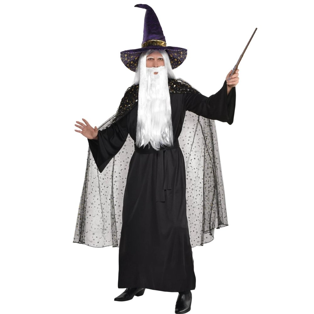 Black Celestial Hooded Cape - Adult Standard Size, 1 Count - Material, Elegant, Starry Design & Majestic - Perfect For Costumes & Cosplay