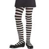 Black and White Striped Tights - Child Medium/Large - Comfy Fabric - Ideal for Halloween, Dress Up & Parties - 1 Pc view 2