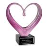 Award for Wife - Pink Heart Shaped Art Glass - Customized Trophy for Wife of the Year, Mom or Girlfriend - Personalized Gifts for Women - 9 Inches Tall view 1