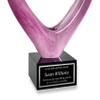 Award for Wife - Pink Heart Shaped Art Glass - Customized Trophy for Wife of the Year, Mom or Girlfriend - Personalized Gifts for Women - 9 Inches Tall view 2