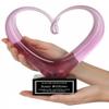 Award for Wife - Pink Heart Shaped Art Glass - Customized Trophy for Wife of the Year, Mom or Girlfriend - Personalized Gifts for Women - 9 Inches Tall view 3