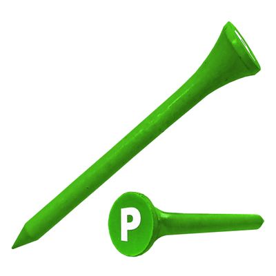 Clip Wipes Logo Golf Tees 2 (100/Pack) Custom TEECUP Imprint - Personalized Monogram Initial Letters (A-Z) (GRN-WHT-P)
