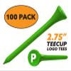 Clip Wipes Logo Golf Tees  2  (100/Pack)  Custom TEECUP Imprint - Personalized Monogram Initial Letters (A-Z) (GRN-WHT-P) view 2