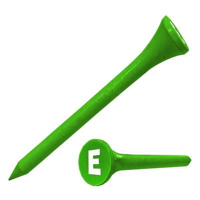Clip Wipes Logo Golf Tees 2 (100/Pack) Custom TEECUP Imprint - Personalized Monogram Initial Letters (A-Z) (GRN-WHT-E)