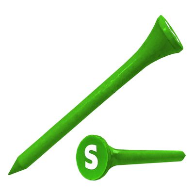 Clip Wipes Logo Golf Tees 2 (100/Pack) Custom TEECUP Imprint - Personalized Monogram Initial Letters (A-Z) (GRN-WHT-S)
