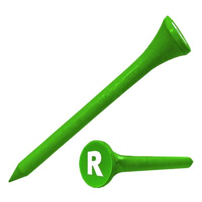 Clip Wipes Logo Golf Tees 2 (100/Pack) Custom TEECUP Imprint - Personalized Monogram Initial Letters (A-Z) (GRN-WHT-R)