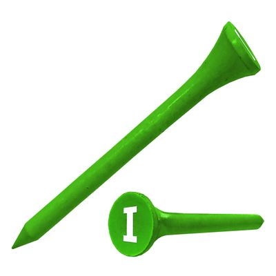 Clip Wipes Logo Golf Tees 2 (100/Pack) Custom TEECUP Imprint - Personalized Monogram Initial Letters (A-Z) (GRN-WHT-I)