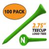 Clip Wipes Logo Golf Tees  2  (100/Pack)  Custom TEECUP Imprint - Personalized Monogram Initial Letters (A-Z) (GRN-WHT-N) view 2